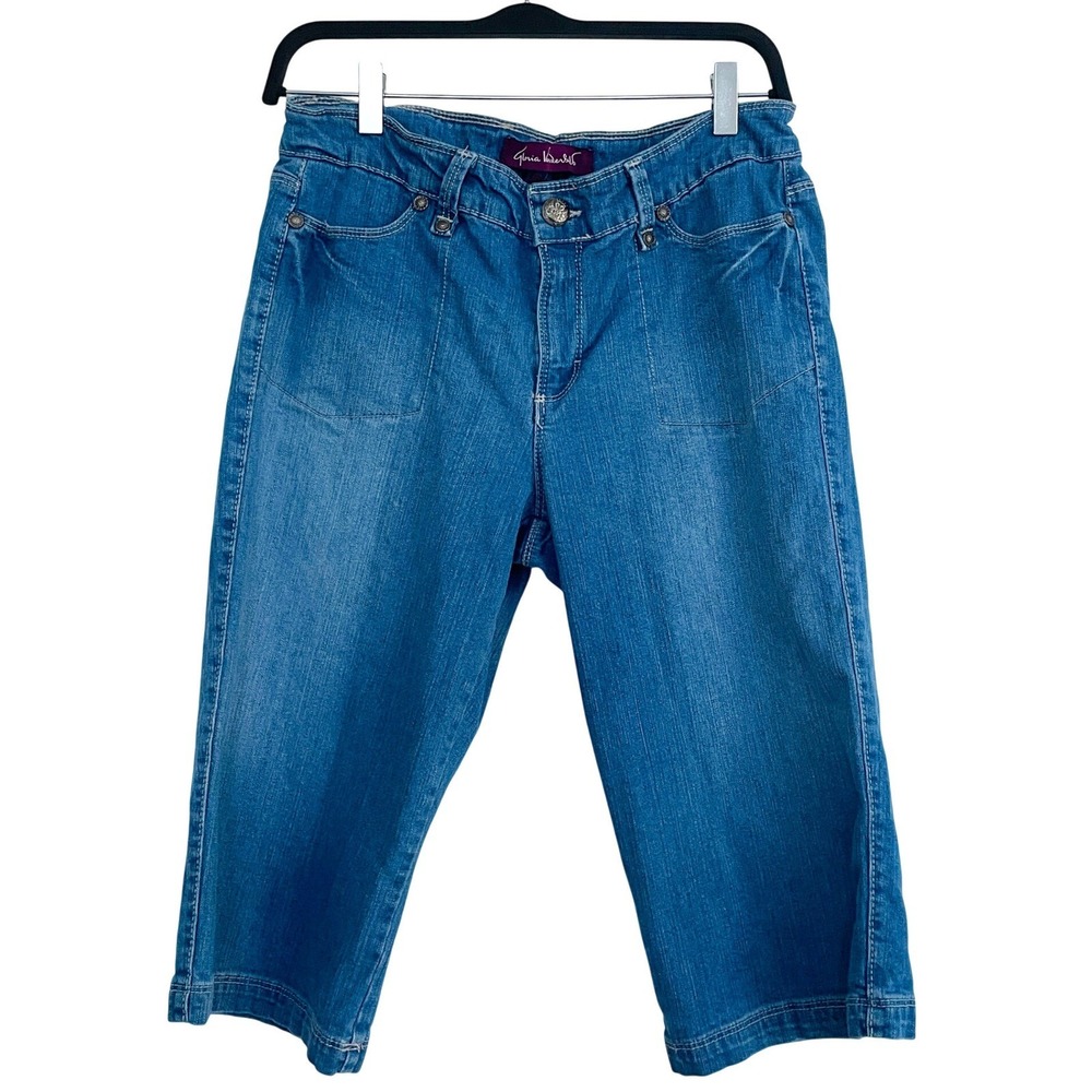 Gloria Vanderbilt Womens Medium Wash Denim Capri Jeans Blue Size 10 Cropped